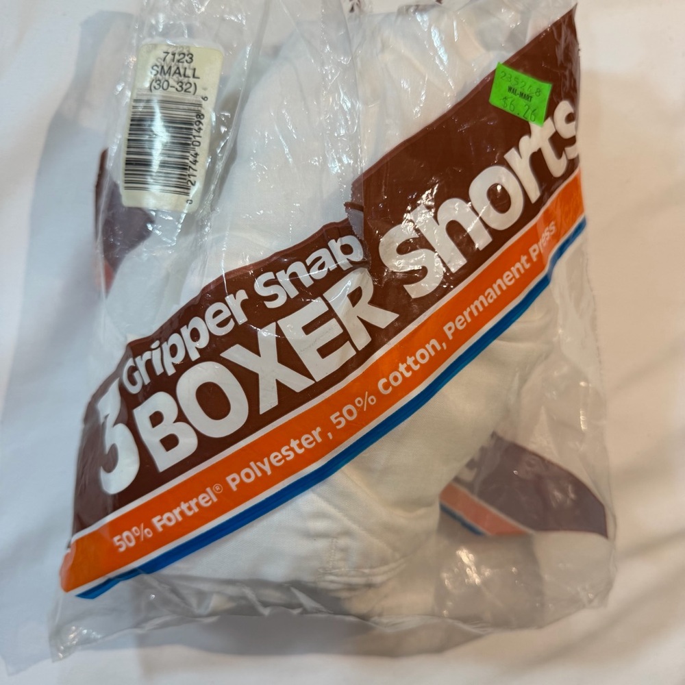 RARE VINTAGE Hanes Gripper Snap Boxer Shorts‎ - 3 Pack